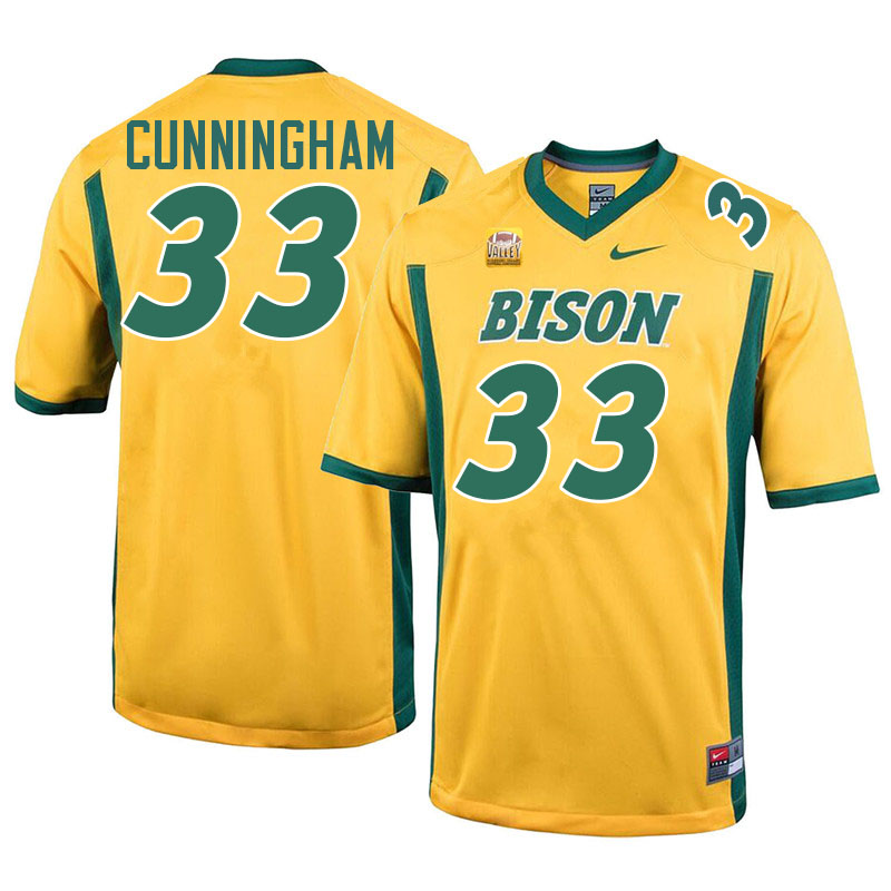 North Dakota State Bison #33 Gabriel Cunningham College Football Jerseys Stitched-Yellow